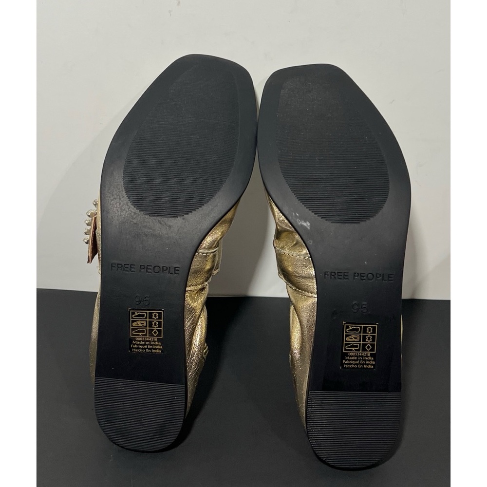 Free People Metallic Gold Mary Jane Flats - Picture 9 of 10